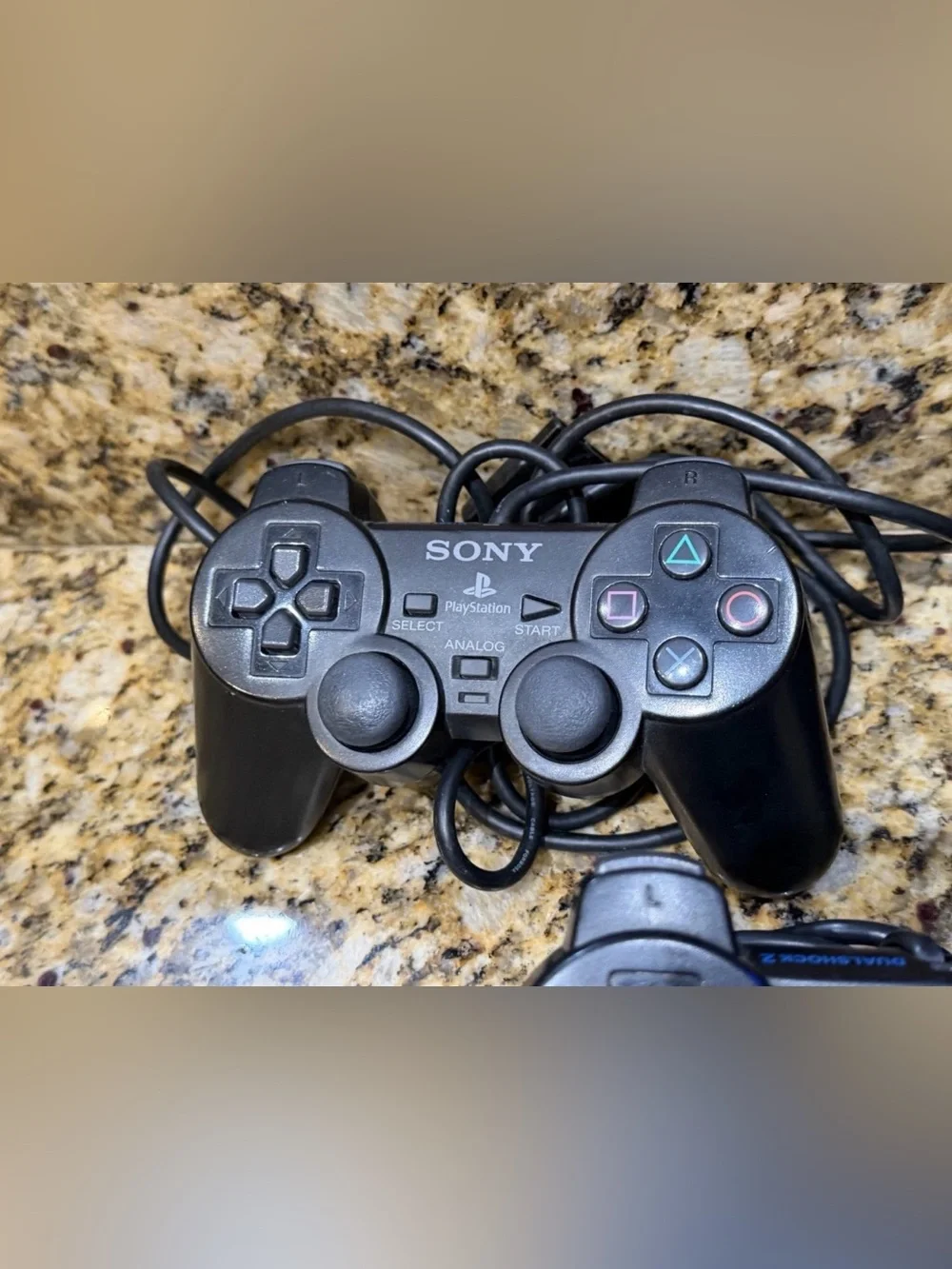 X3 Sony PlayStation 2 DualShock Controller wired PS2 SCPH-10010 Black Tested